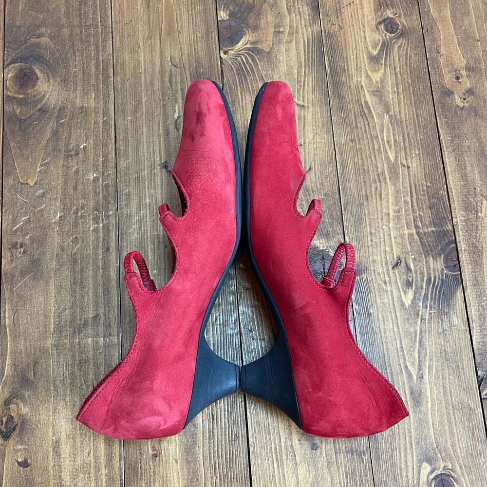 Arche size 37 red Nubuck leather double strap Mary Jane style shoes - Picture 6 of 11